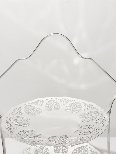 Antique Silver Plated Cake Stand with Widely Pierced Plates