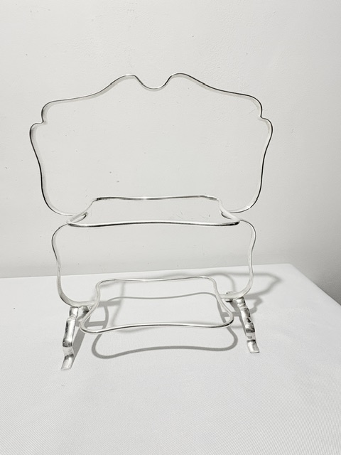 Antique Silver Plated Two Tier Cake Stand with Rectangular Plates Antique Silver Plated Two Tier Cake Stand with Rectangular Plates