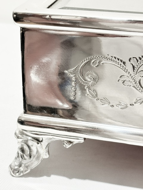 Antique Silver Plate and Mirror Plateau for a Wedding Cake or a Base for a Centrepiece
