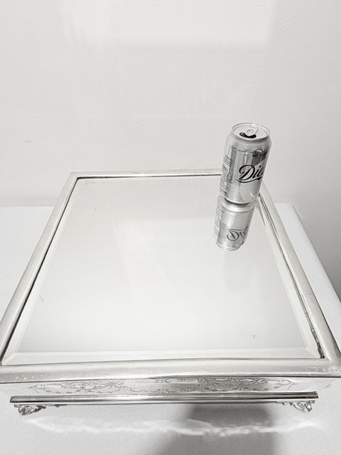 Antique Silver Plate and Mirror Plateau for a Wedding Cake or a Base for a Centrepiece