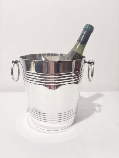Cylindrical Silver Plated Champagne Bucket or Wine Cooker