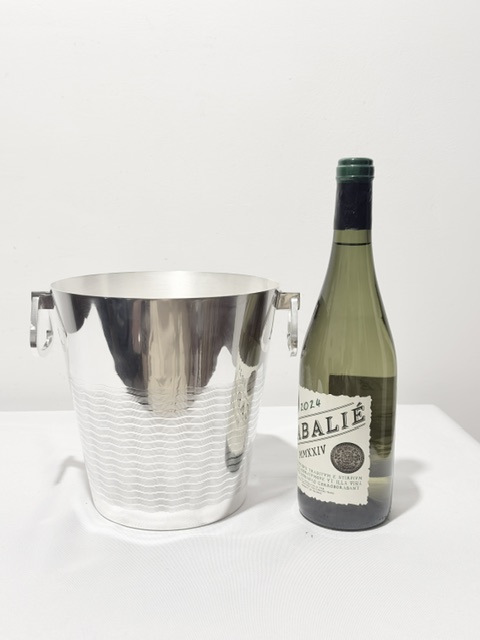 Antique Silver Plated Champagne Bucket or Wine Cooler with an Engine Turned Decoration