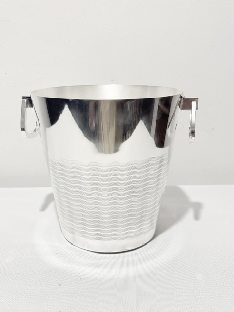 Antique Silver Plated Champagne Bucket or Wine Cooler with an Engine Turned Decoration