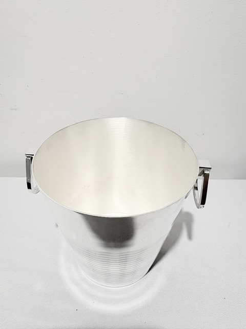 Antique Silver Plated Champagne Bucket or Wine Cooler with an Engine Turned Decoration