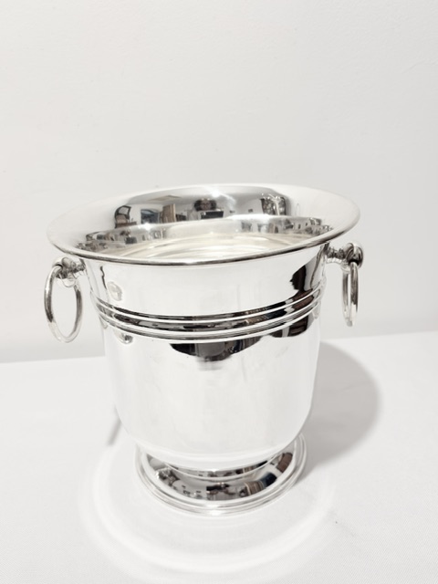 Antique Silver Plated Champagne or Wine Bucket Cooler with Stand