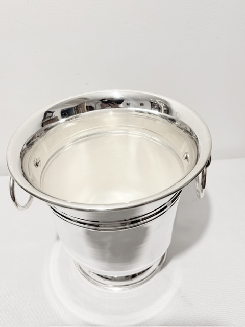 Antique Silver Plated Champagne or Wine Bucket Cooler with Stand