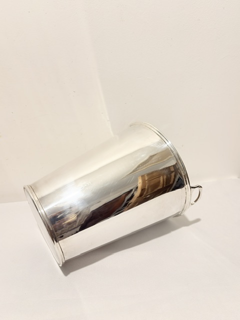 Silver Plated Champagne Bucket or Wine Cooler Cylindrical in Shape with Two Tab Handles