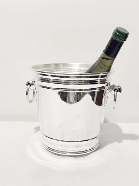Antique Silver Plated Champagne Bucket or Wine Cooler with Ball Handles