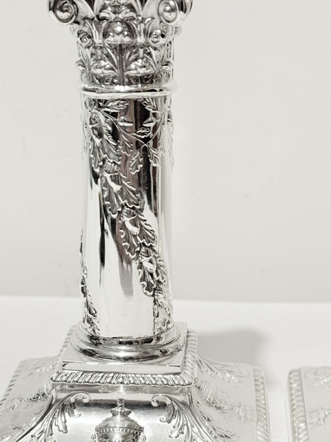 Pair of Antique Walker & Hall Silver Plated Candlesticks