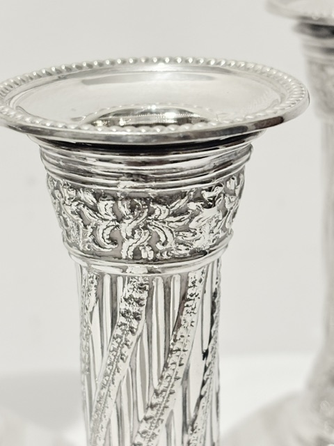 Usual Set of 4 Antique Silver Plated Candlesticks Usual Set of 4 Antique Silver Plated Candlesticks