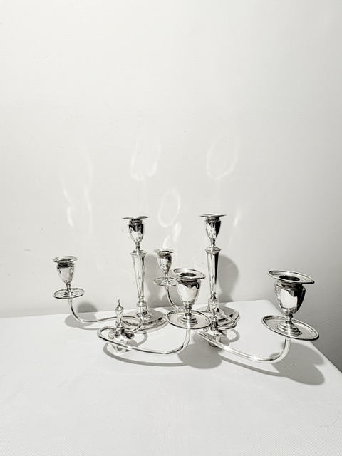Handsome Pair of Antique Silver Plated Candelabra