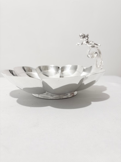 Antique Silver Plated Comport with Looped Edges Antique Silver Plated Comport with Looped Edges