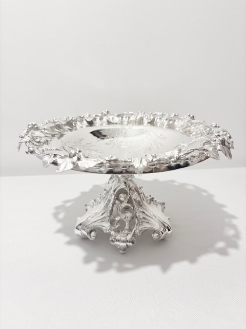 Antique Silver Plated Comport with Cast Base