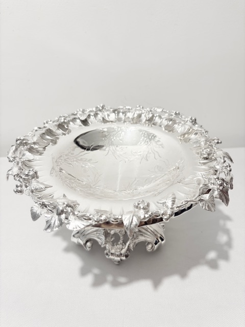 Antique Silver Plated Comport with Cast Base Antique Silver Plated Comport with Cast Base