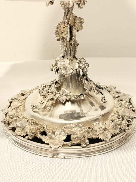 Antique Silver Plated Table Centrepiece with Frosted and Cut Glass Dishes