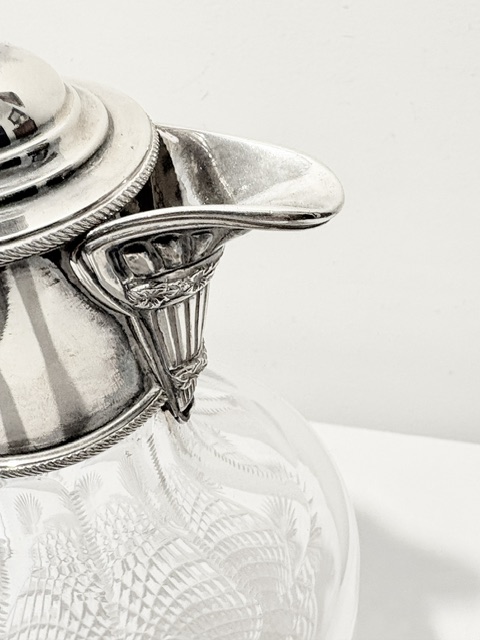 Antique Cut Glass and Solid Silver Topped Claret Jug
