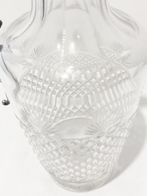 Antique Cut Glass and Solid Silver Topped Claret Jug