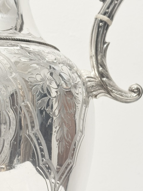 Antique Silver Plated Claret Jug with Side Looped Handle Antique Silver Plated Claret Jug with Side Looped Handle