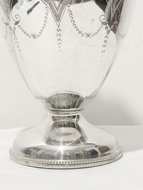 Antique Silver Plated Claret Jug with Side Looped Handle Antique Silver Plated Claret Jug with Side Looped Handle