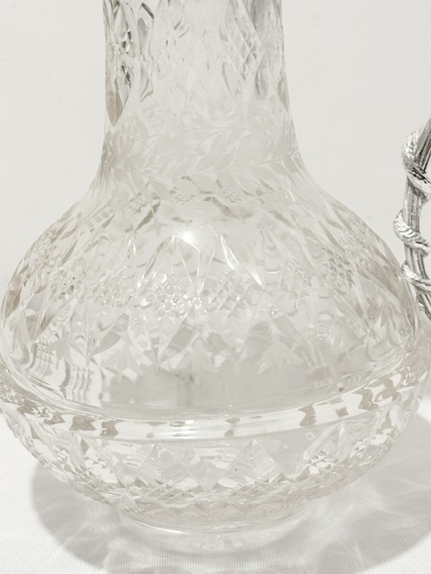 Antique Silver Plated and Cut Class Claret Jug