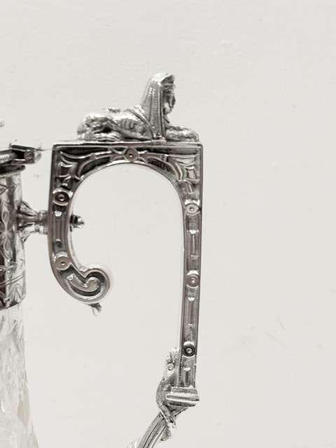Antique Silver Plated and Cut Class Claret Jug