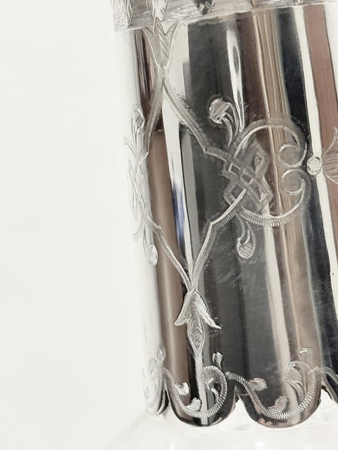 Antique Silver Plated and Etched Glass Claret Jug