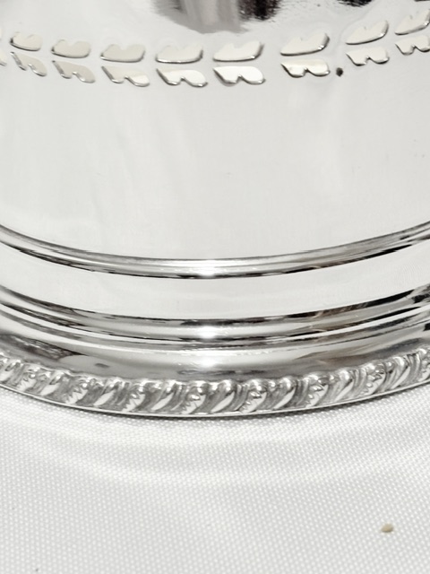 Antique Silver Plated Two Handle Wine Bottle Holder or Sleeve