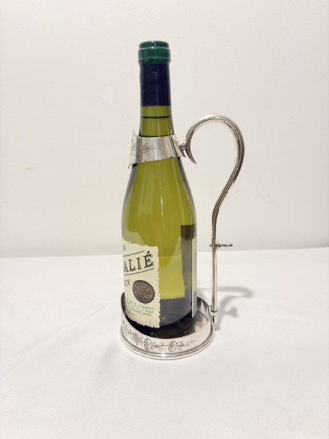 Antique Silver Plated Adjustable Wine or Port Bottle Holder