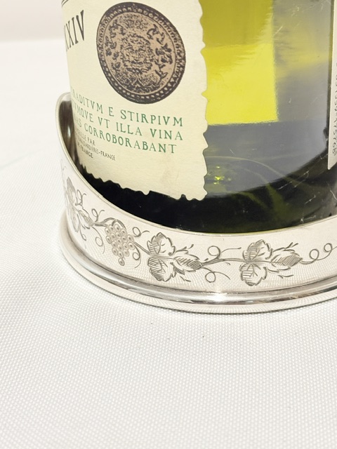 Antique Silver Plated Adjustable Wine or Port Bottle Holder