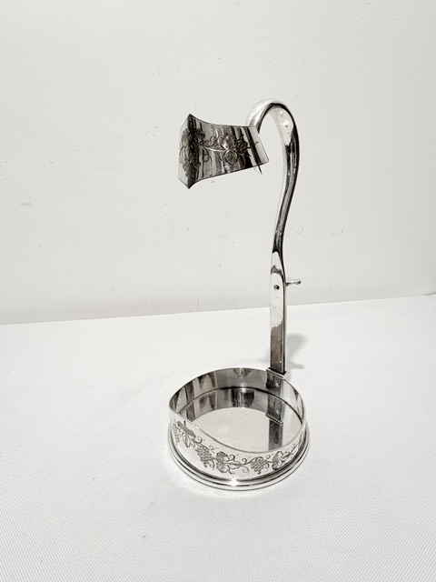 Antique Silver Plated Adjustable Wine or Port Bottle Holder