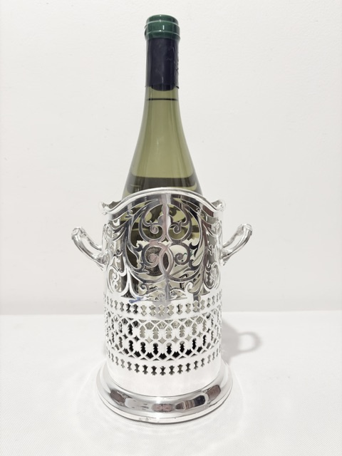 Antique Silver Plated Mappin and Webb Wine Bottle Holder Coaster Stand