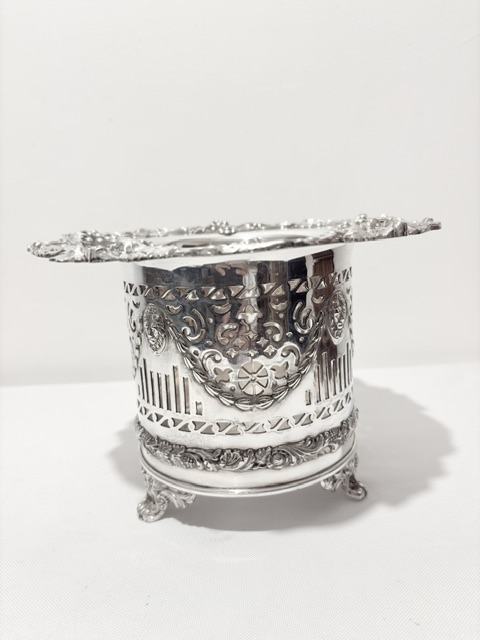 Antique Silver Plated Wine or Champagne Bottle Coaster