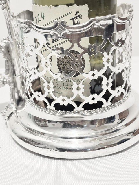 Antique Silver Plated Wine or Champagne Coaster Holder