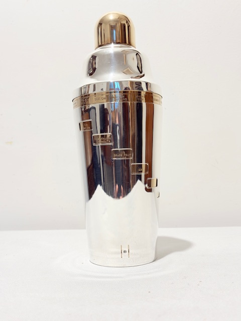 Art Deco Napier Dial a Drink Recipe Cocktail Shaker