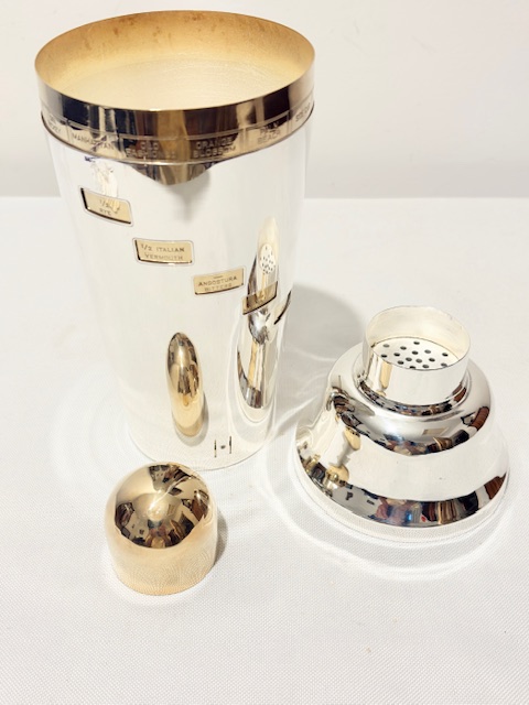 Art Deco Napier Dial a Drink Recipe Cocktail Shaker