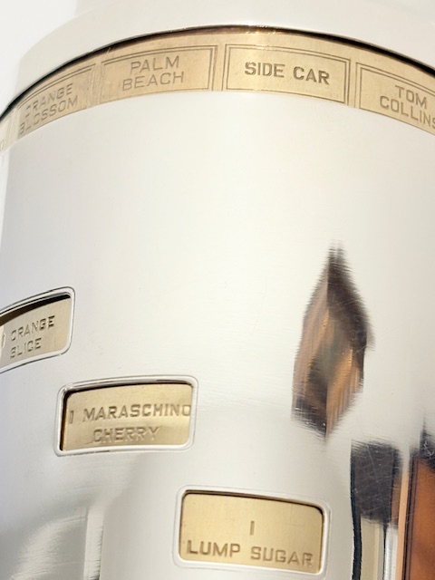 Art Deco Napier Dial a Drink Recipe Cocktail Shaker