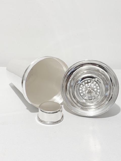 Antique Silver Plated Slightly Bulbous Body Cocktail Shaker