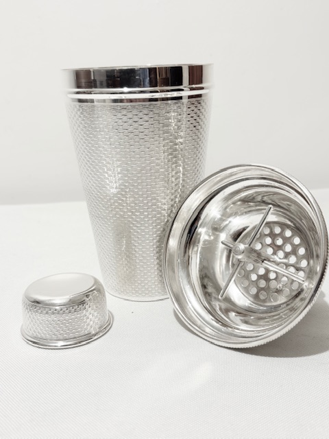 Smart Antique Silver Plated Cocktail Shaker Engine Turned Throughout Smart Antique Silver Plated Cocktail Shaker Engine Turned Throughout