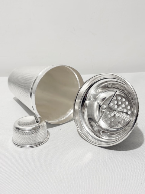 Smart Antique Silver Plated Cocktail Shaker Engine Turned Throughout Smart Antique Silver Plated Cocktail Shaker Engine Turned Throughout