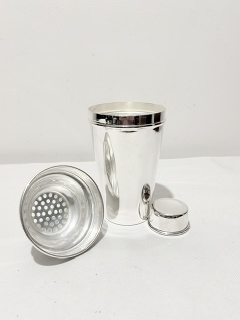 Antique Silver Plated Cocktail Shaker of Minimalist Design