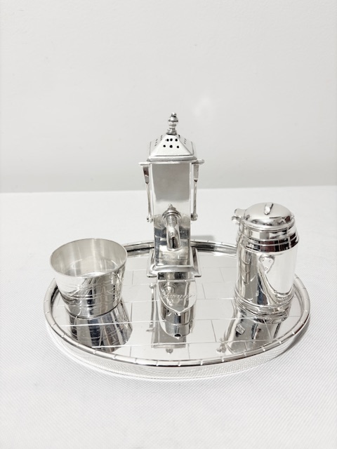 Novelty Victorian Silver Plated Farmyard Cruet (c.1870)