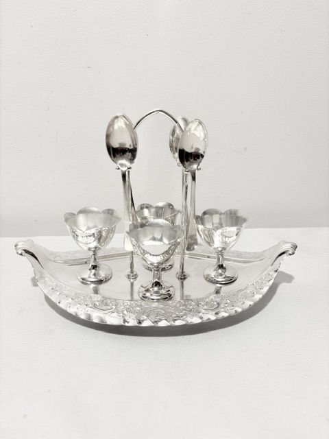 Pretty Antique Silver Plated Egg Cruet