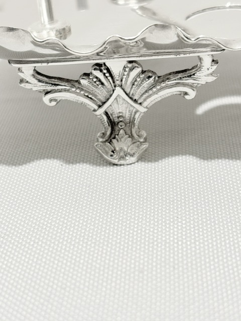 Antique Silver Plated Egg Cruet with Wavy Tray