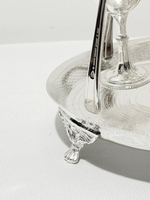 Antique Silver Plated Egg Cruet with Engine Turned Design Antique Silver Plated Egg Cruet with Engine Turned Design