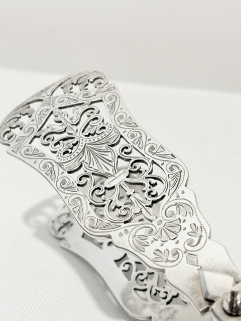 Handsome Pair of Antique Silver Plated Asparagus Tongs Handsome Pair of Antique Silver Plated Asparagus Tongs