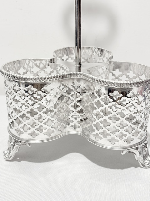 Super Quality Antique Silver Plated Three Colour Glass Bottle Decanter Stand Super Quality Antique Silver Plated Three Colour Glass Bottle Decanter Stand