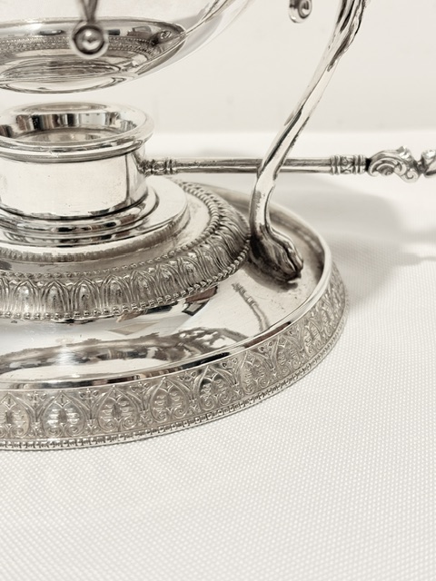 Elaborate Antique Silver Plated Egg Boiler or Coddler with Rollover Lid
