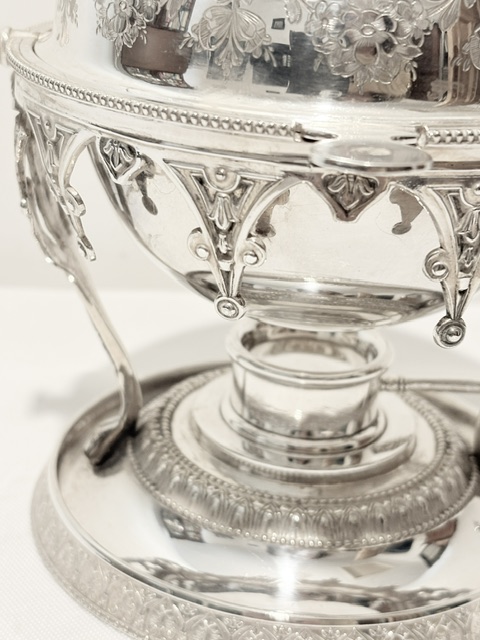 Elaborate Antique Silver Plated Egg Boiler or Coddler with Rollover Lid