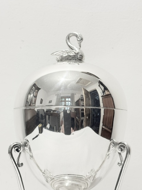 Antique Silver Plated Egg Coddler or Boiler with Swan Finial Antique Silver Plated Egg Coddler or Boiler with Swan Finial