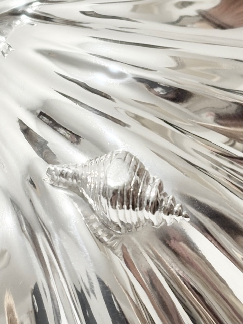 Handsome Antique Silver Plated Triple Shell Dish Handsome Antique Silver Plated Triple Shell Dish